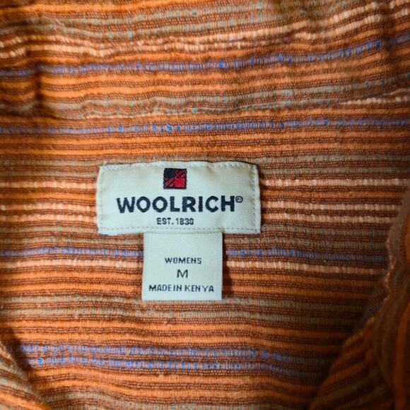 Woolrich Womens Corduroy Snap Front Top Size Medium Orange Cotton Western Rodeo - Picture 3 of 9